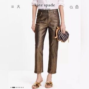 kate spade Metallic Straight Leg Denim Pant